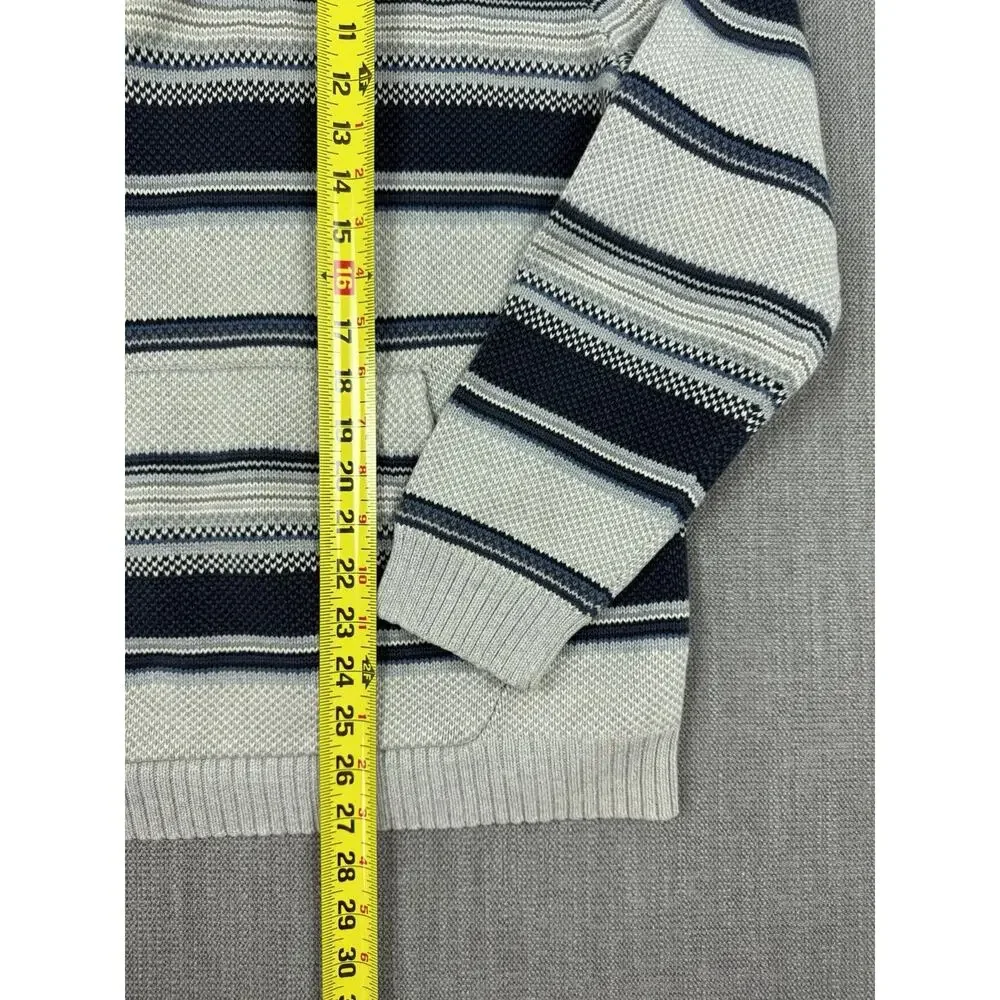 American Eagle Outfitters Baja Hoodie Sweater Men’s Large Blue Gray Striped